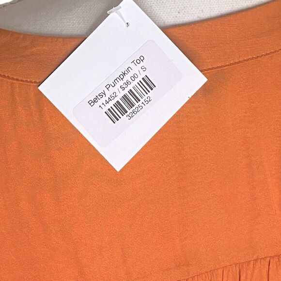 Naked Zebra Pumpkin Button Up Silky V Neck Shirt Blouse Size Small - Picture 3 of 5
